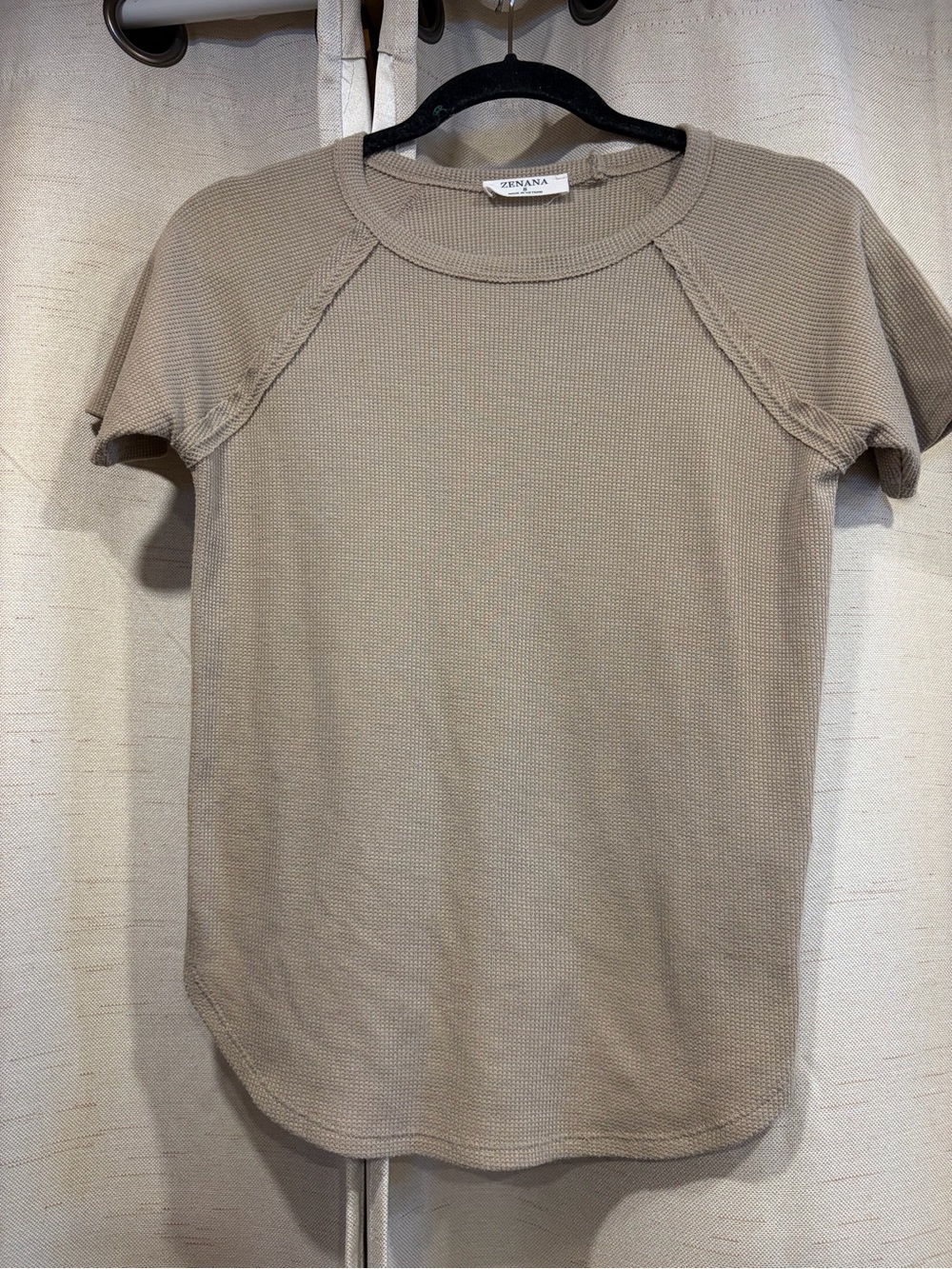 Zenana Short-Sleeve Thermal Crewneck Tee